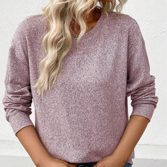 CASUAL LOOSE SOLID COLOR CREW NECK SWEATER