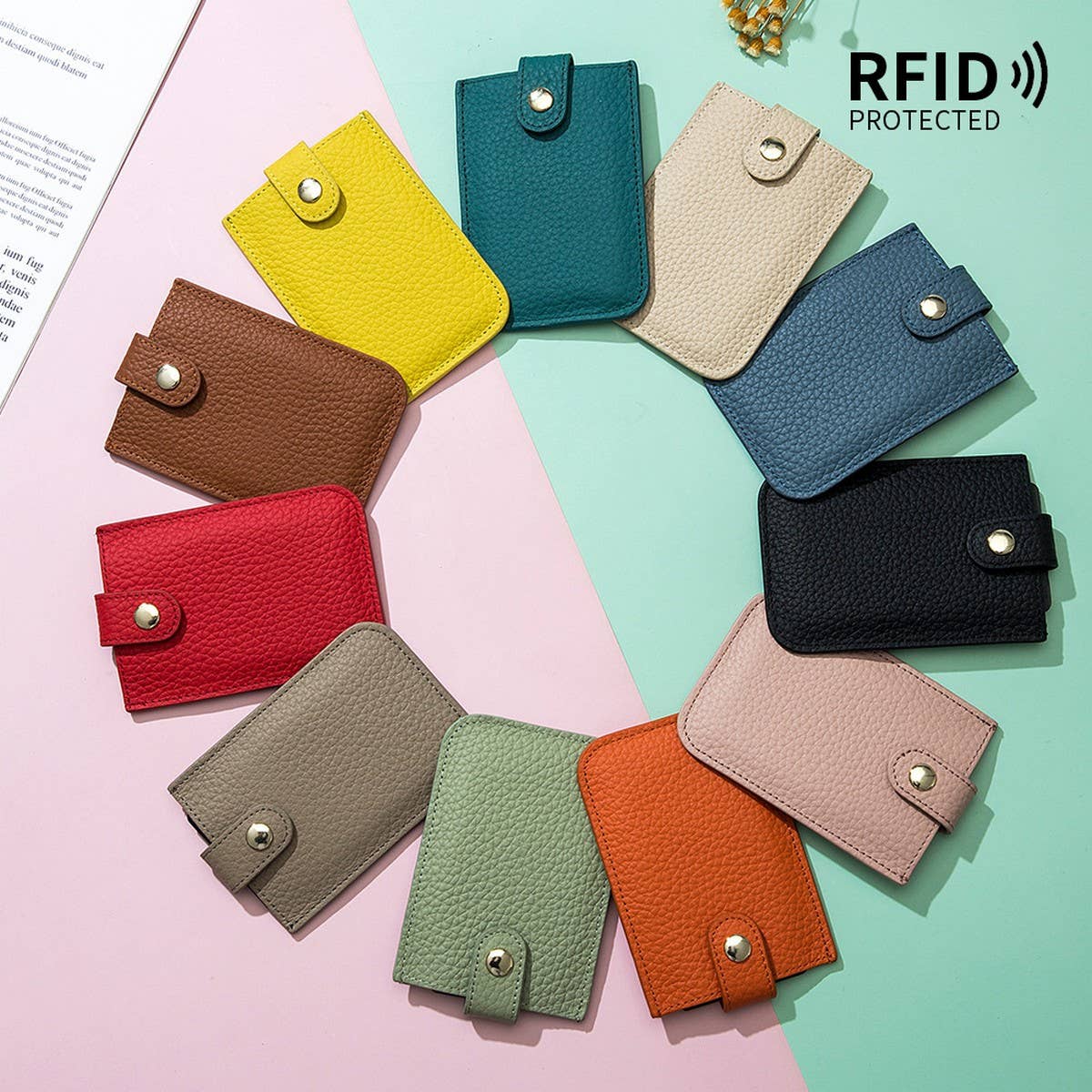 ULTRA-THIN LAYERED DRAWSTRING LEATHER CARD HOLDER_CWAB3825