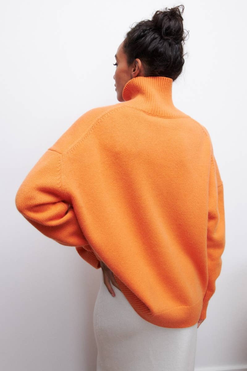 CWOSWL6629_TURTLENECK SOLID COLOR LONG-SLEEVED SWEATER