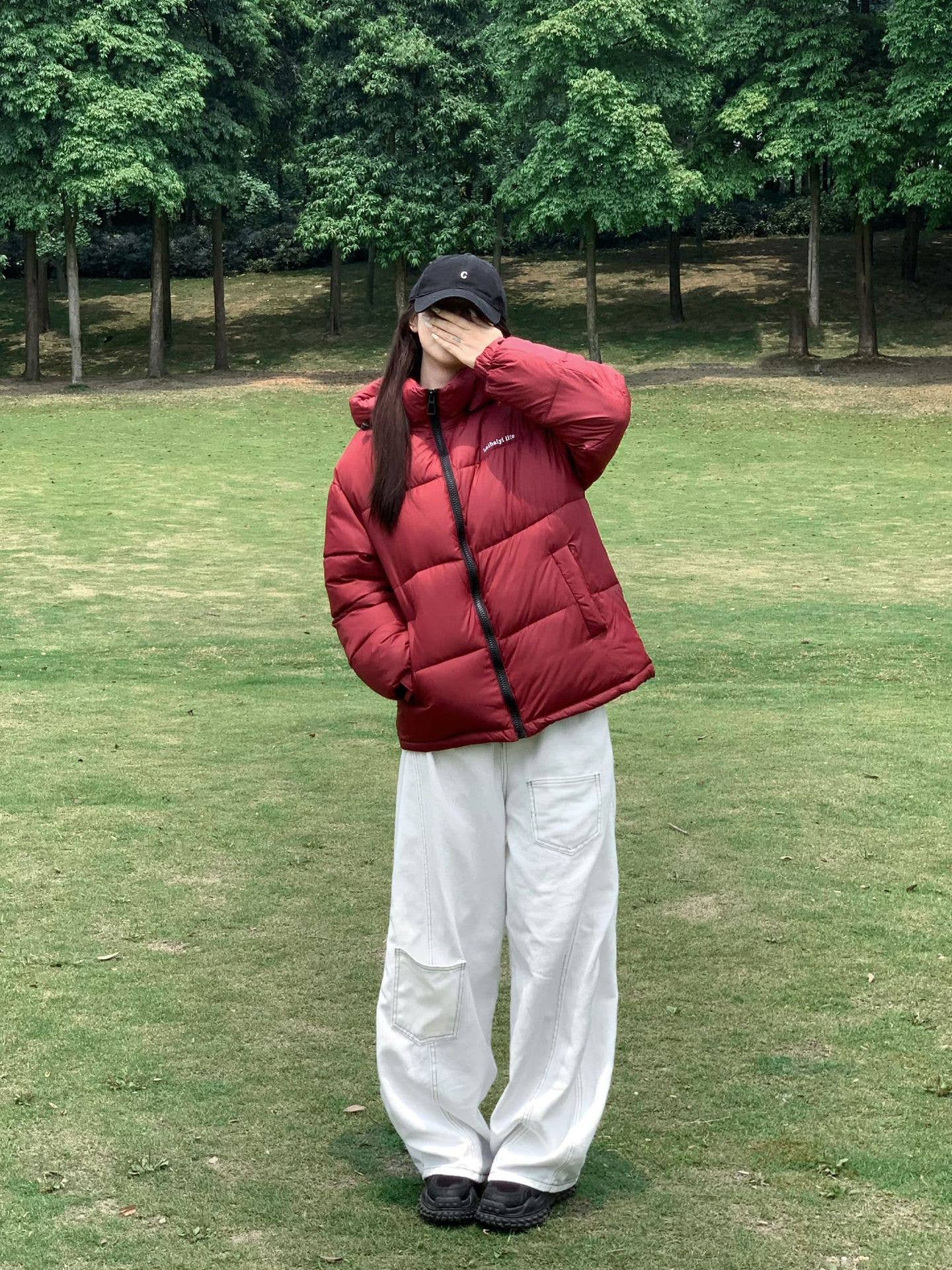 Add velvet and thick short cotton-padded jacket