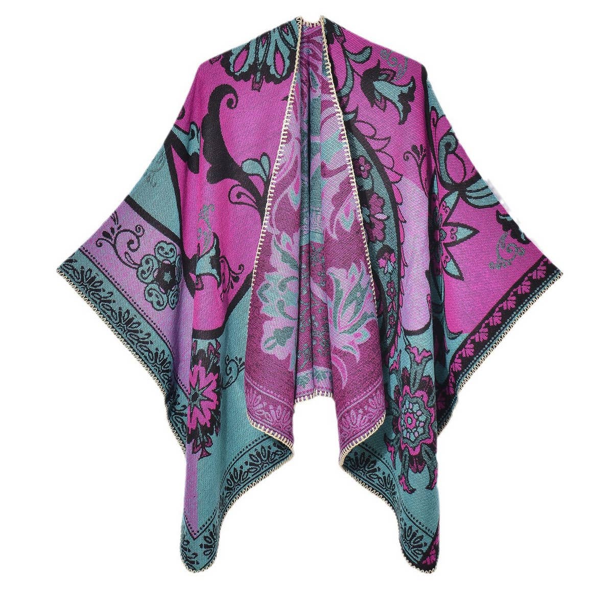 VINTAGE CASHEW PATTERN CARDIGAN SHAWL