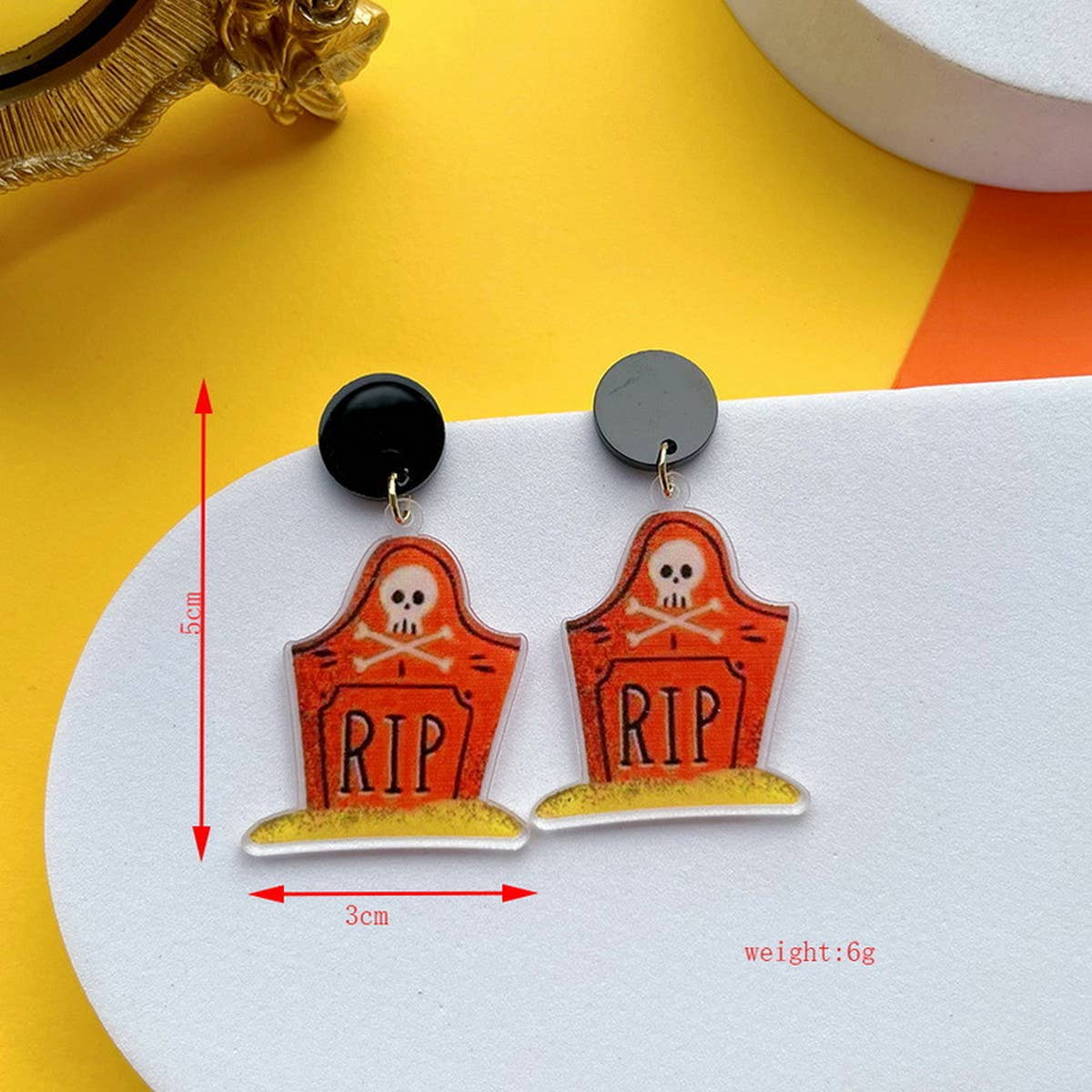 FUNNY HORROR SKULL GHOST EARRINGS