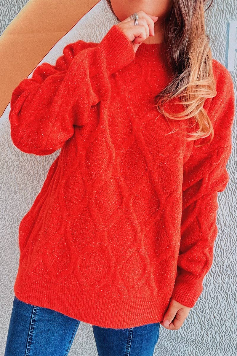 CWOSWL3868_VINTAGE AUTUMN WINTER LONG-SLEEVED GOLD SWEATER