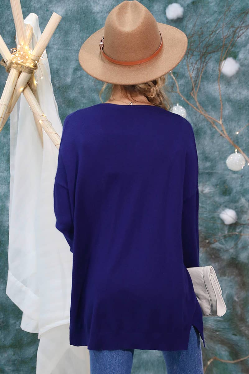 CWOSWL1827_LOOSE FIT WITH POCKET SWEATER CARDIGAN