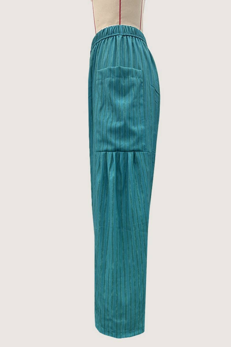 CWBLP01065_2025 SPRING FALL STRIPED ELASTIC WAIST PANTS