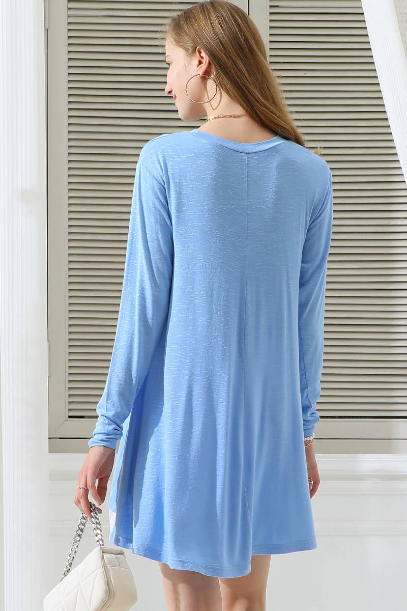 CWTTL1447_Round Neck Casual Long Sleeve Top