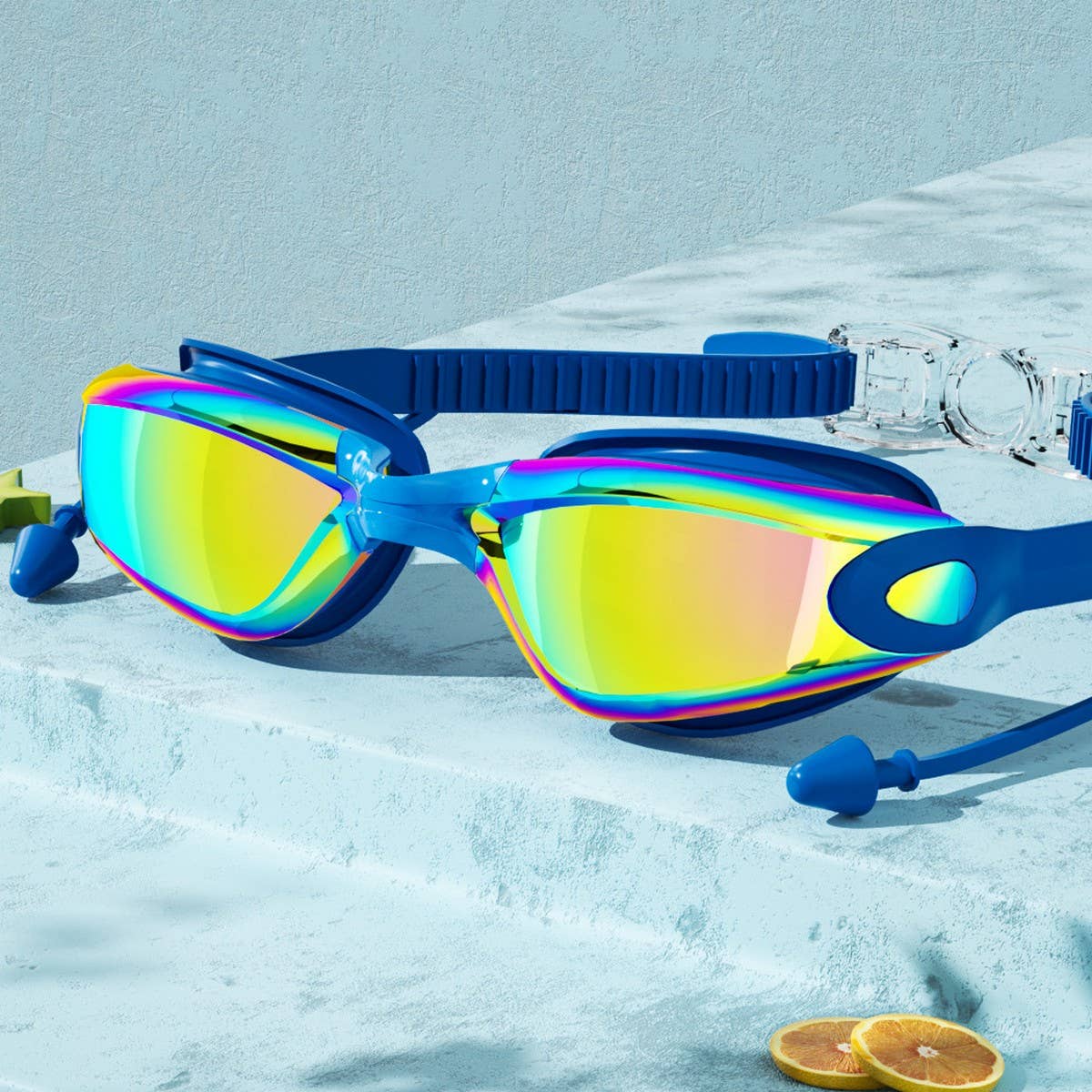 HD Anti-Fog Silicone Swim Goggles ? Mirrored Lens