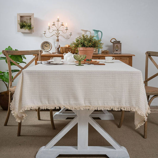 WAFFLE TASSEL SOLID COLOR DINING TABLE