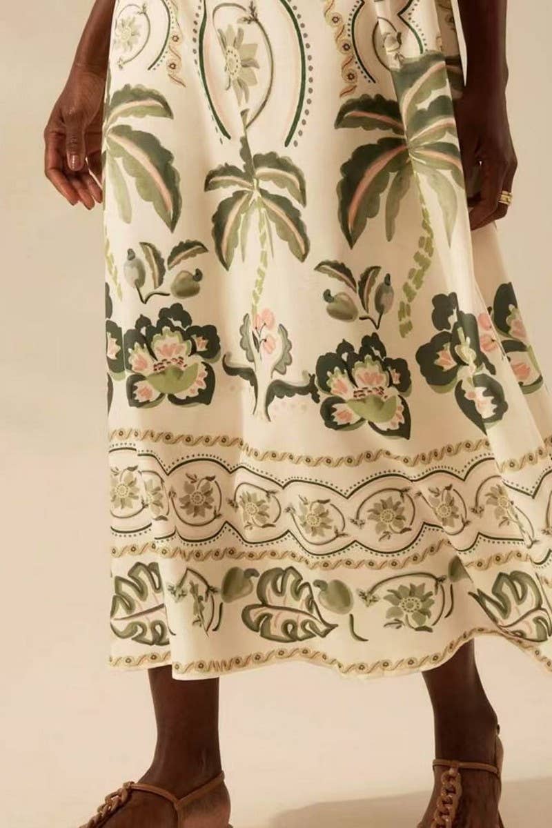 CWDMD5834_V-NECK LOOSE FLORAL FLOWY MAXI DRESS