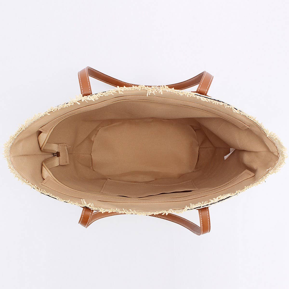 CASUAL SIMPLE LARGE CAPACITY SHOULDER STRAW BAG_CWAB4705