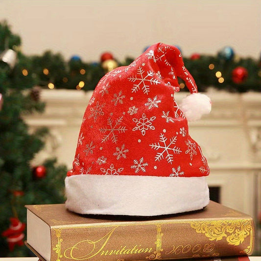 CWAH4081_CHRISTMAS GOLD AND SILVER SNOWFLAKE SANTA HAT