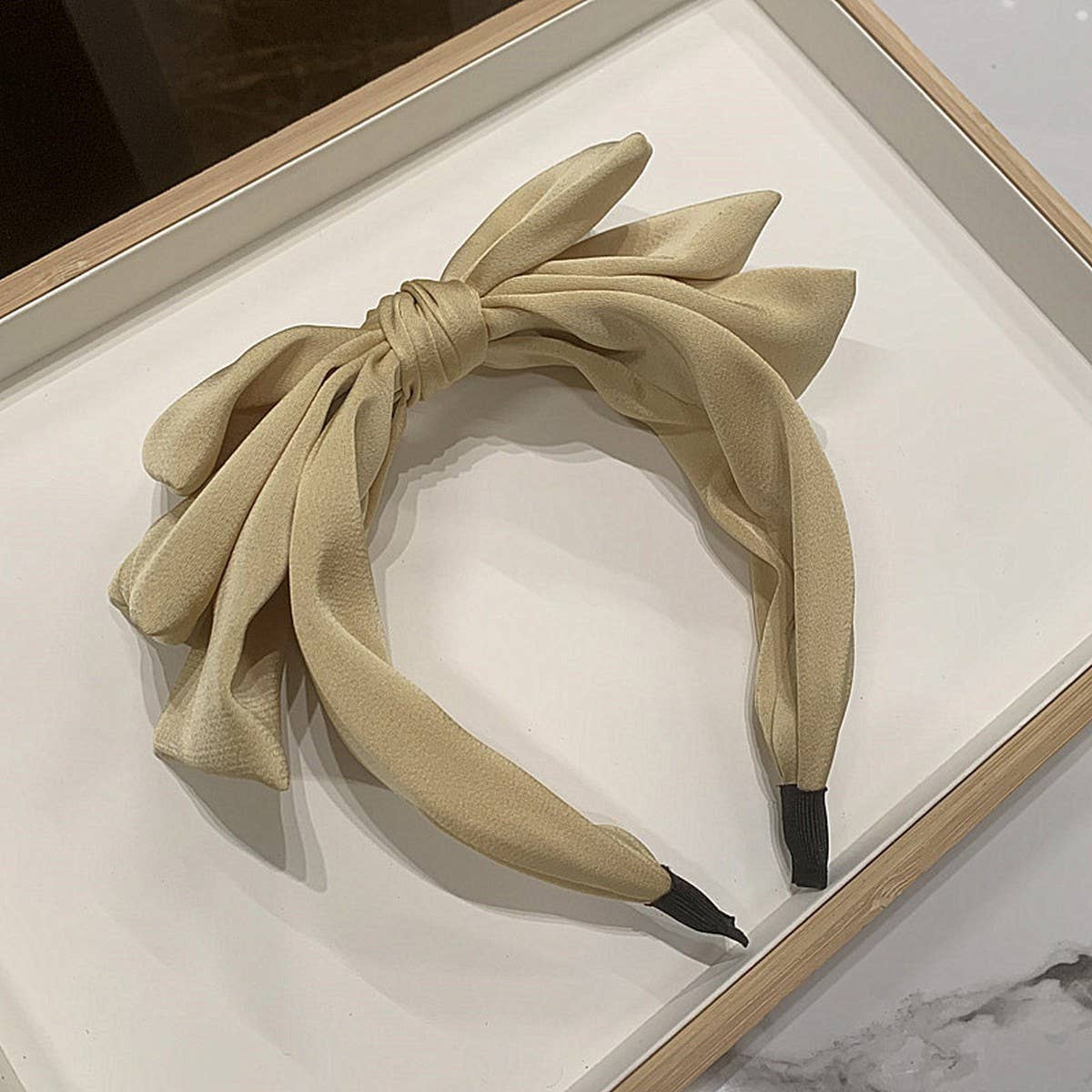 FRENCH RETRO THREE-LAYER BOW HEADBAND