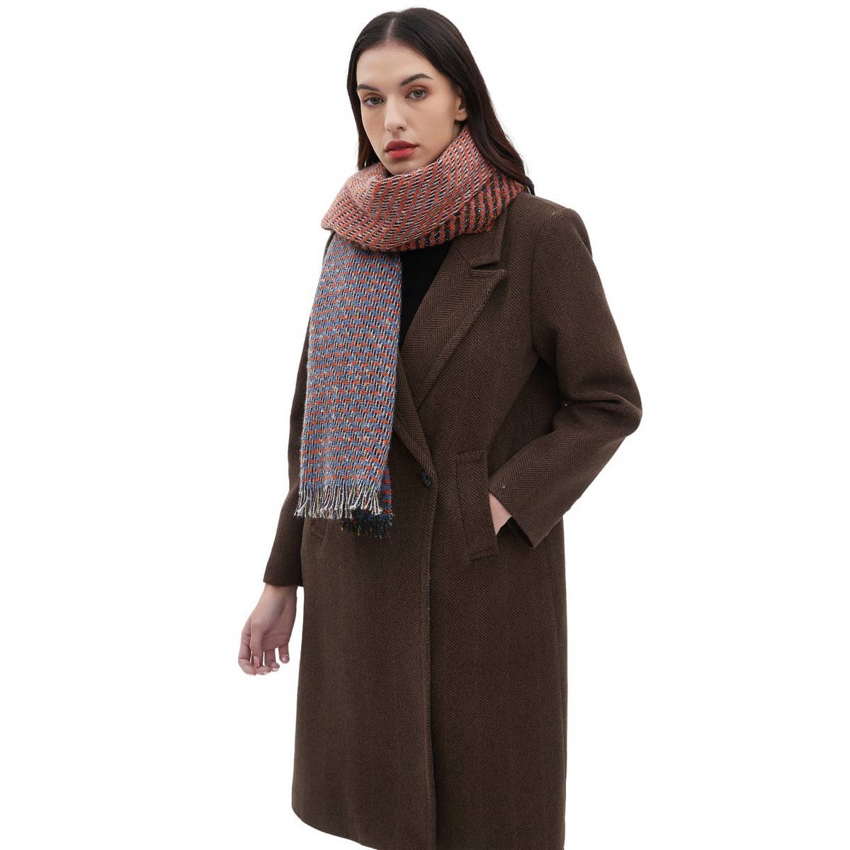 Fringe Patchwork Scarf ? Unisex Winter Shawl Wrap