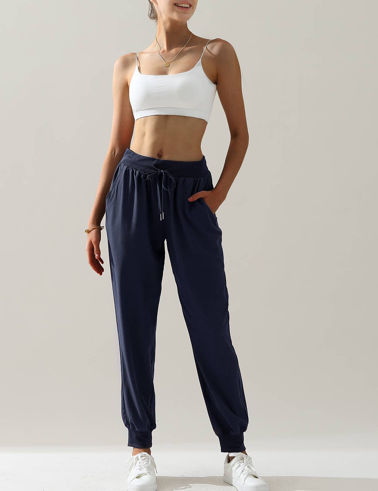 CWBLP423_Elastic Band Waist With Side Pocket Pants