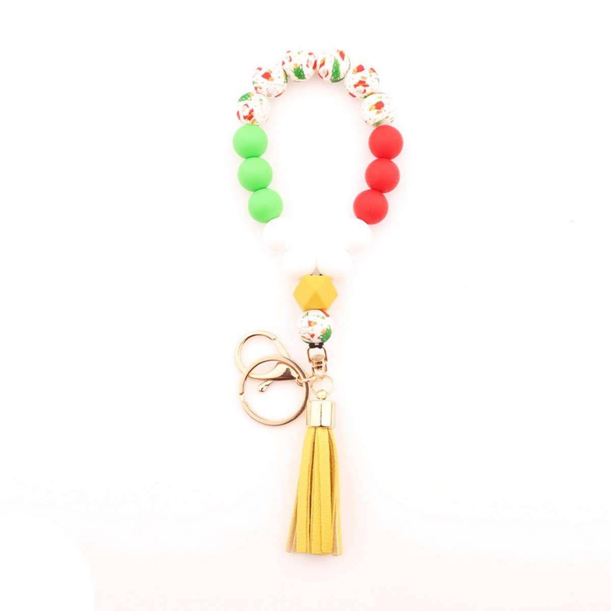 Personalized Christmas Gift Silicone Bead Keychain_CWMM7008