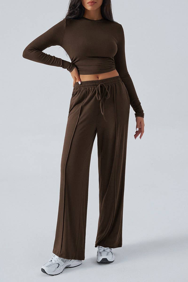 CWSTB00461_CASUAL TOP & WAIST WIDE LEG PANTS SET