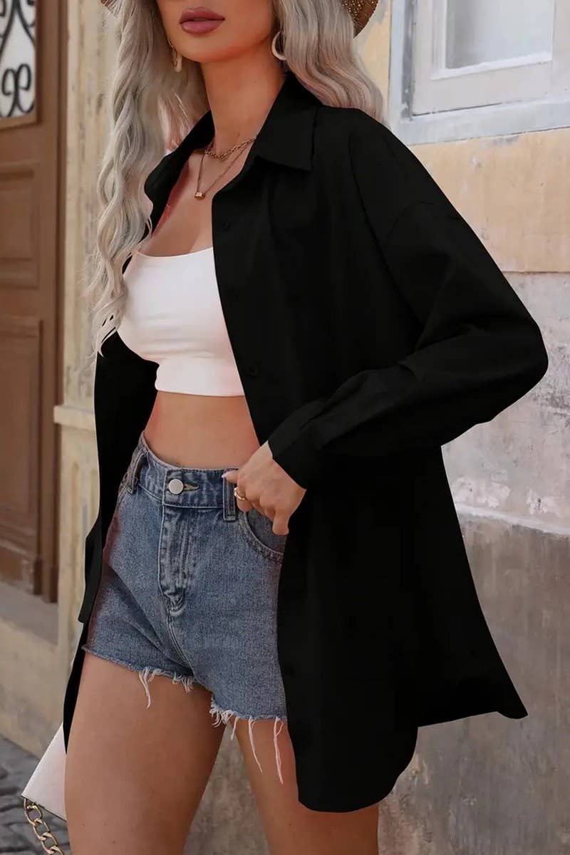 CWTBLL3877_FOUR SEASONS FASHION LOOSE LONG SLEEVE CARDIGAN