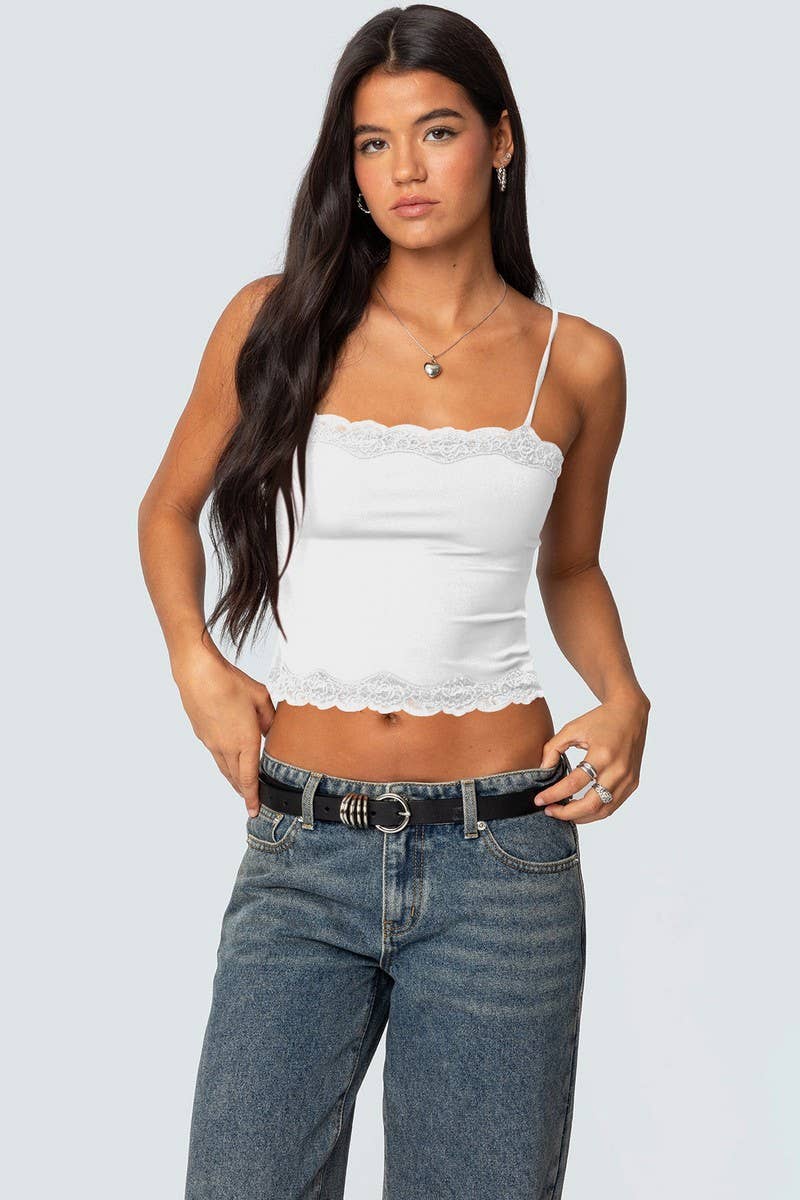 CWTTK0933_LACE TRIM SOLID COLOR CROP CAMI TOP