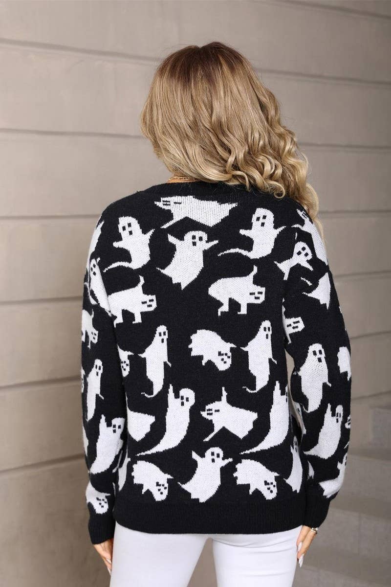 CWOSWL07571_HALLOWEEN KNITTED SWEATER PULLOVER