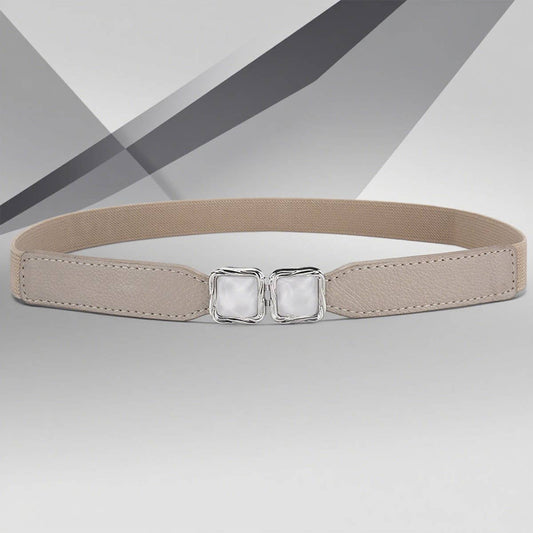 Metal hook buckle retro elastic fine belt