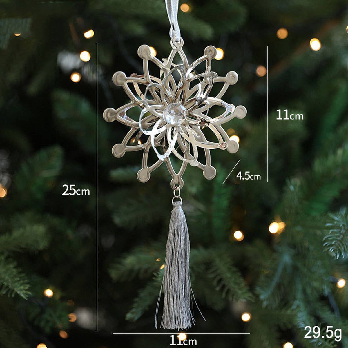Gold Metal Snowflake Hanging Xmas Tree Decor