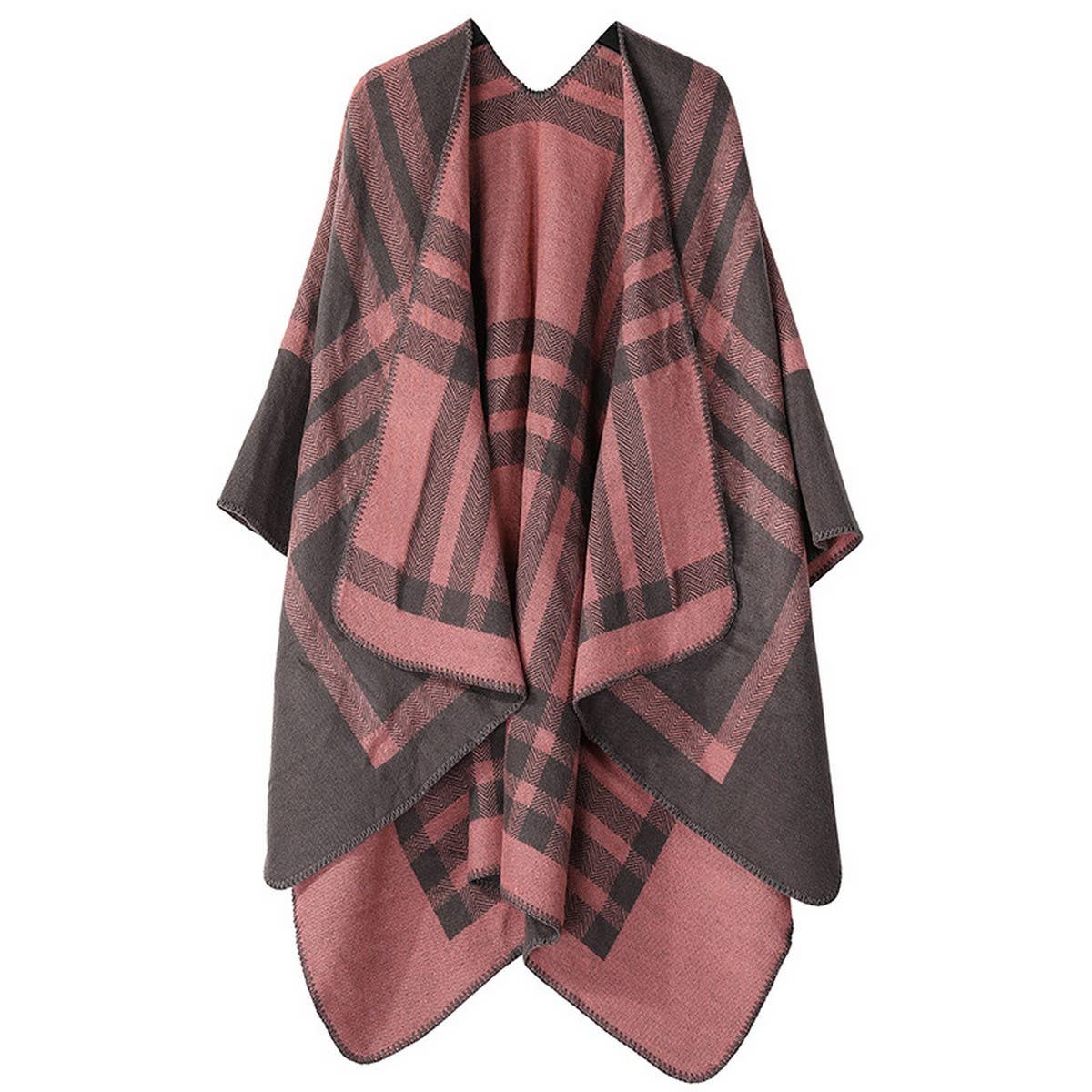 SOLID COLOR STRIPED WARM VERSATILE SHAWL SCARF_CWASC2162