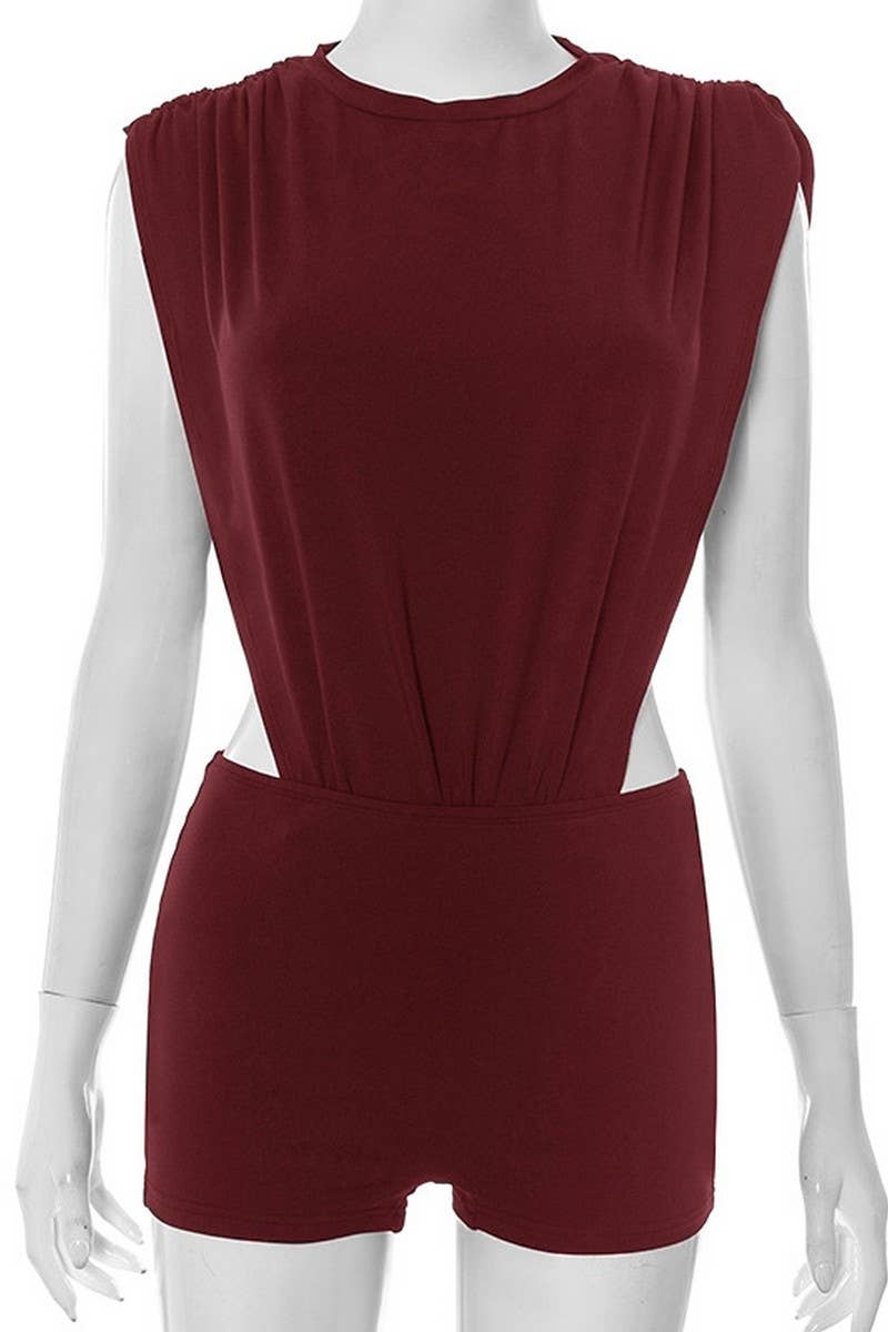 CWSTB00357_CUTOUT SLEEVELESS TOP AND BIKER SHORTS SET