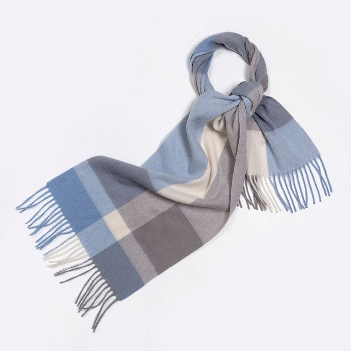 100% Wool Plaid Scarf – Soft Reversible Wrap_CWASC2348