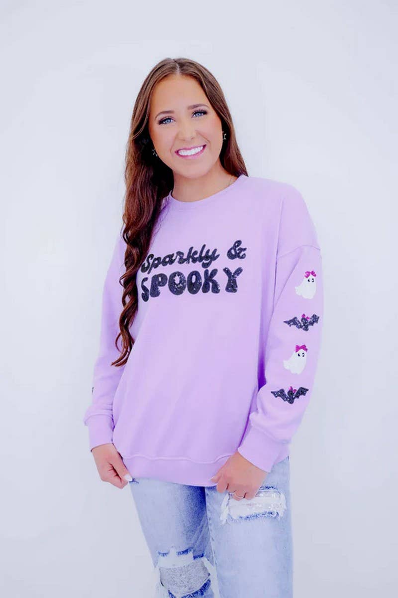 CWTBLL01245_HALLOWEEN SEQUIN SKELETON LONG SLEEVE SWEATSHIRT
