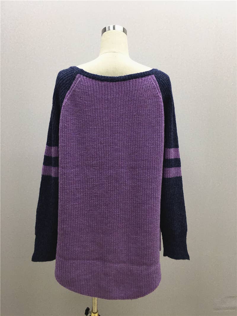 ALL-IN-ONE LONG LOOSE SOLID PULLOVER SWEATER