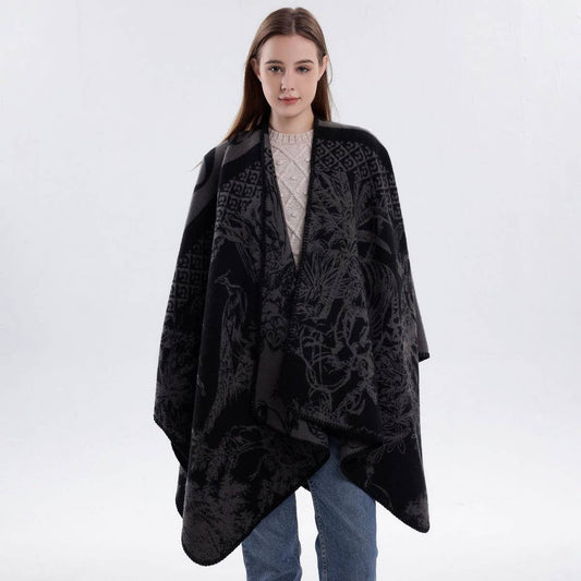 KNITTED SHAWL SCARF RETRO FASHION PRINTED SHAWL