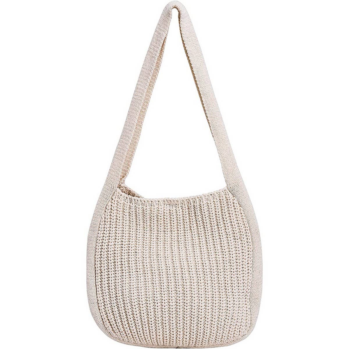 CWAB4578_SOLID COLOR KNITTED CROSSBODY SHOULDER BAG
