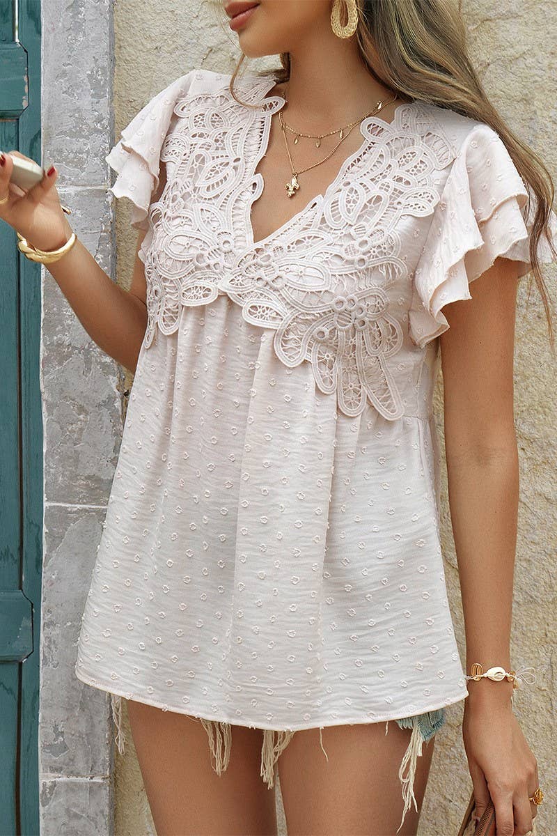 CWTTS1432_V-NECK CASUAL LOOSE SHORT-SLEEVED SHIRT