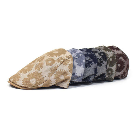 FASHION PRINT ADJUSTABLE FLORAL BERET_CWAB2917