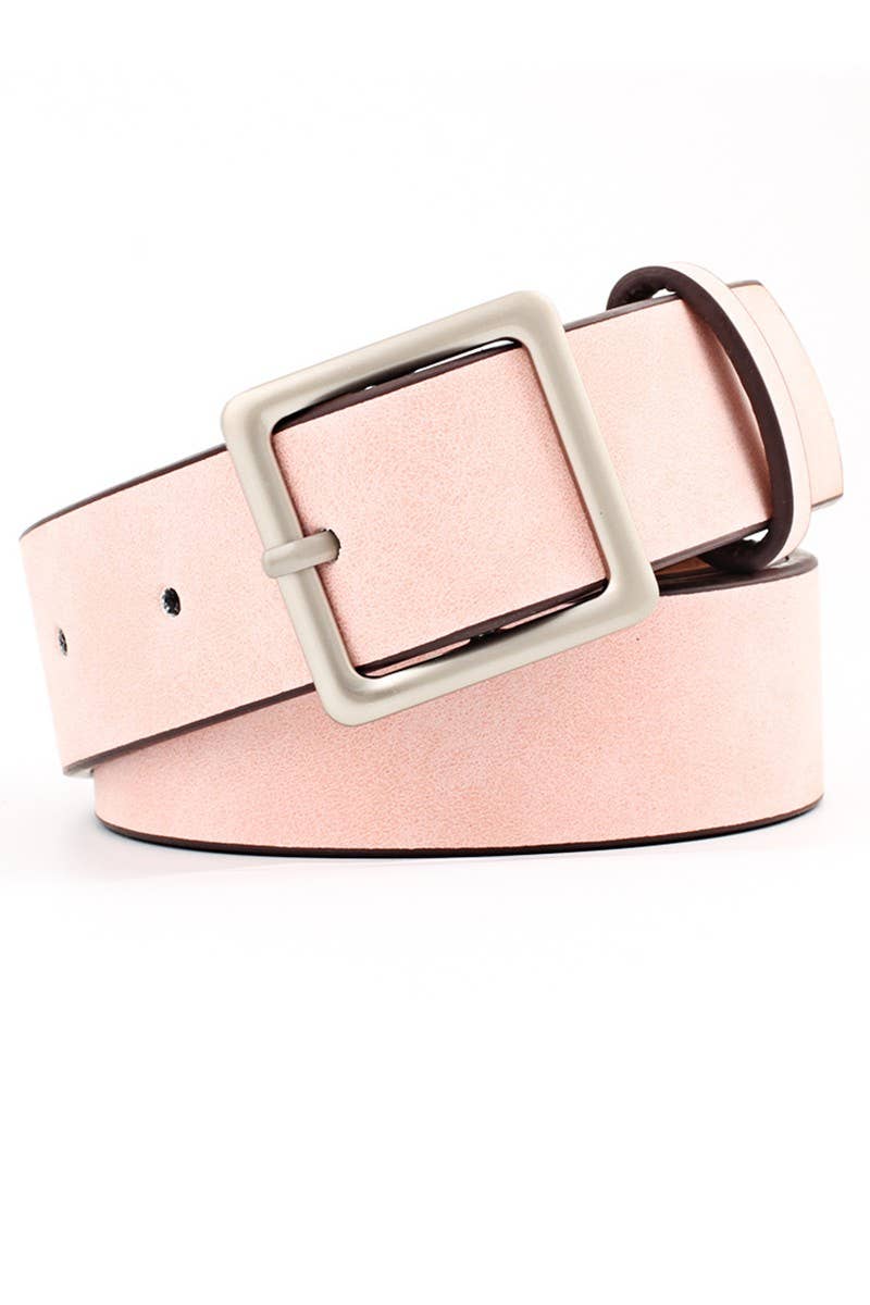 BASIC LEATHERETTE TRENDY SQUARE BUCKLE BELT_CWABE006