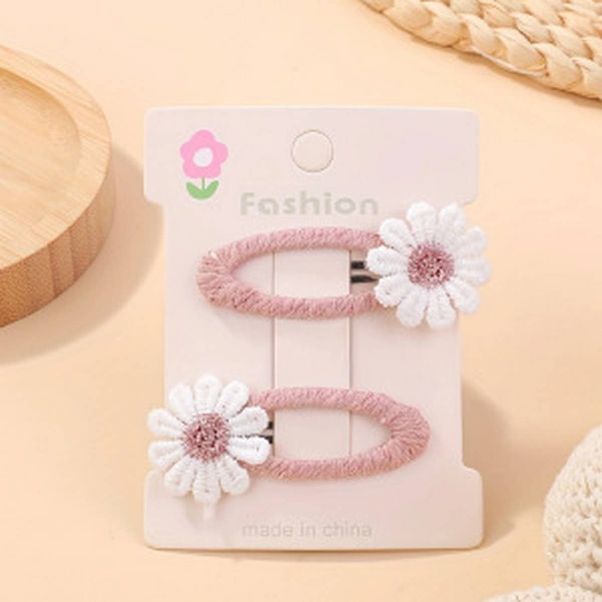 Fresh Daisy Hair Clip Set ? Handmade Fabric Clips