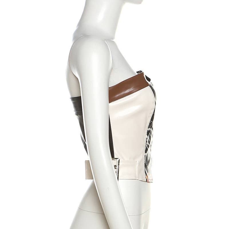 Colorblock Street Style Slim Fit Casual Top