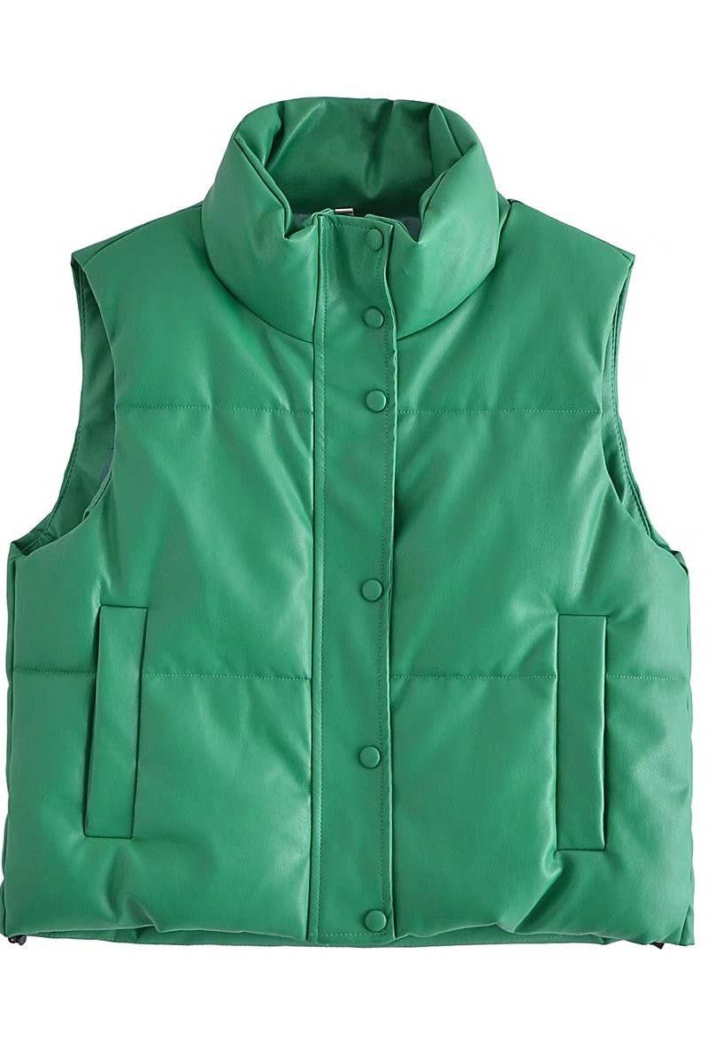 CWOV0327_HAND STUFFED COTTON LEATHER VEST