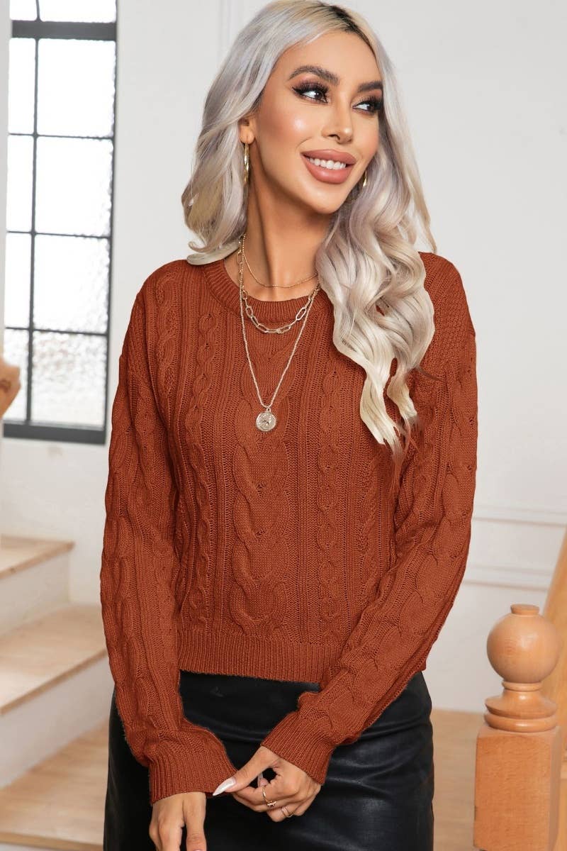 CWOSWL6377_WINTER VINTAGE CREW-NECK LONG-SLEEVED SWEATER