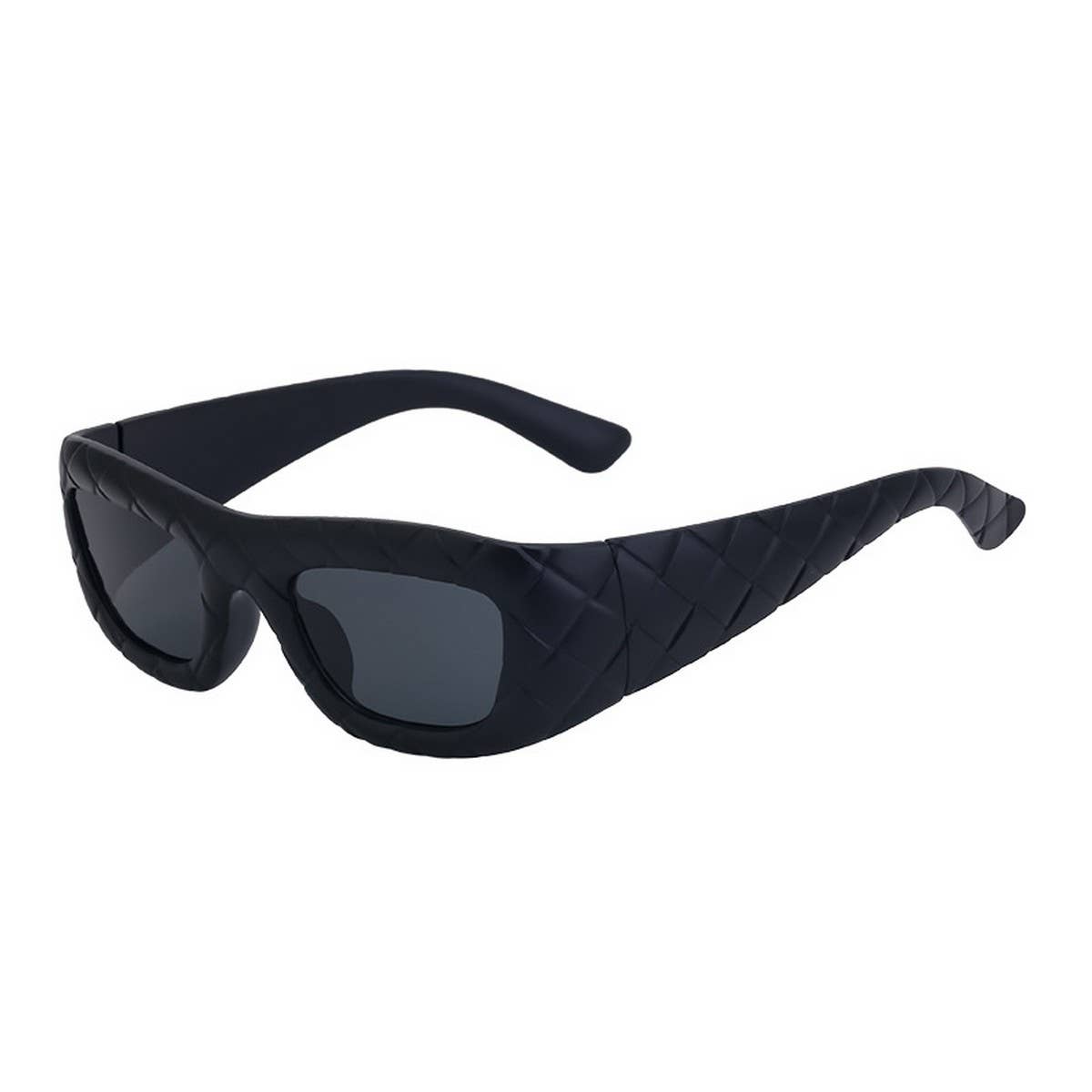 FASHIONABLE FAUX LEATHER LARGE FRAME SUNGLASSES