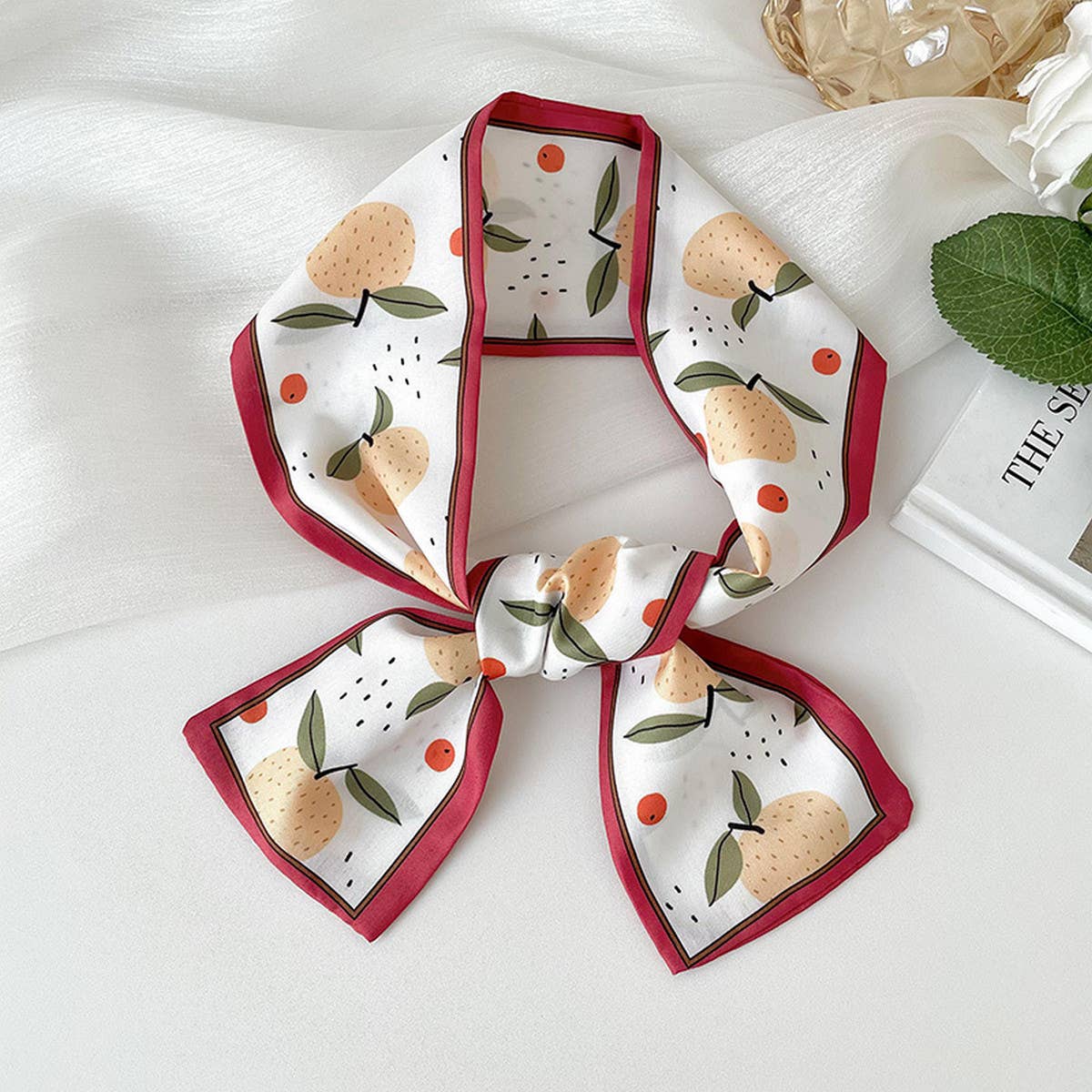 2024 NEW STYLE BOW FLORAL STRIPED SCARF_CWASC0711
