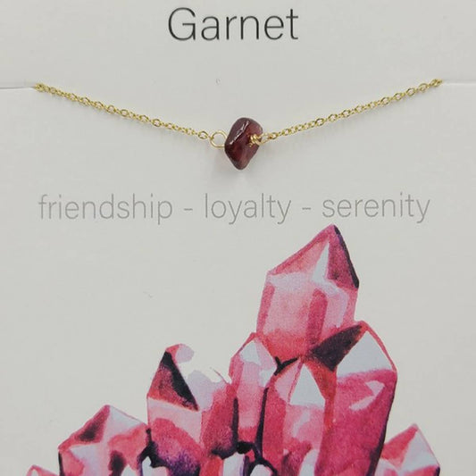 NATURAL CRYSTAL GRAVEL PENDANT NECKLACE WITH CARD