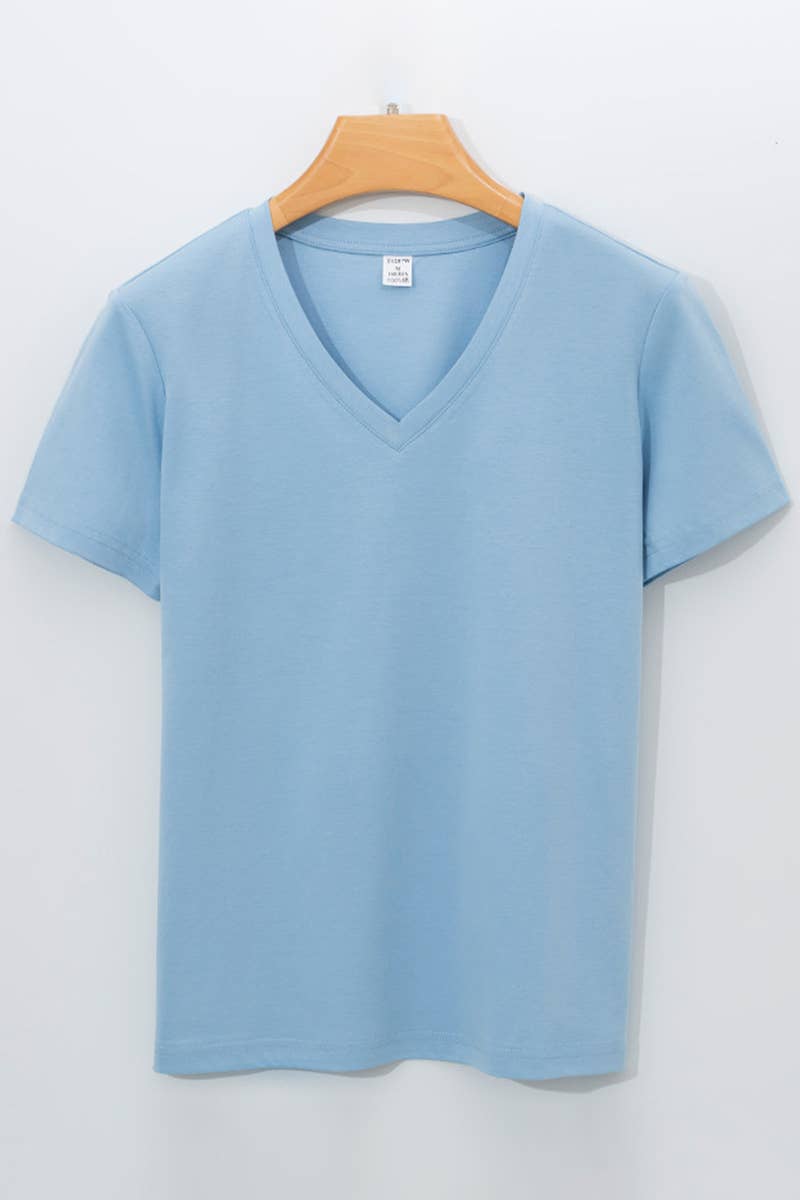 CWTBLS1789_SUMMER FASHION CASUAL WOMEN'S SOLID COLOR T-SHIRT