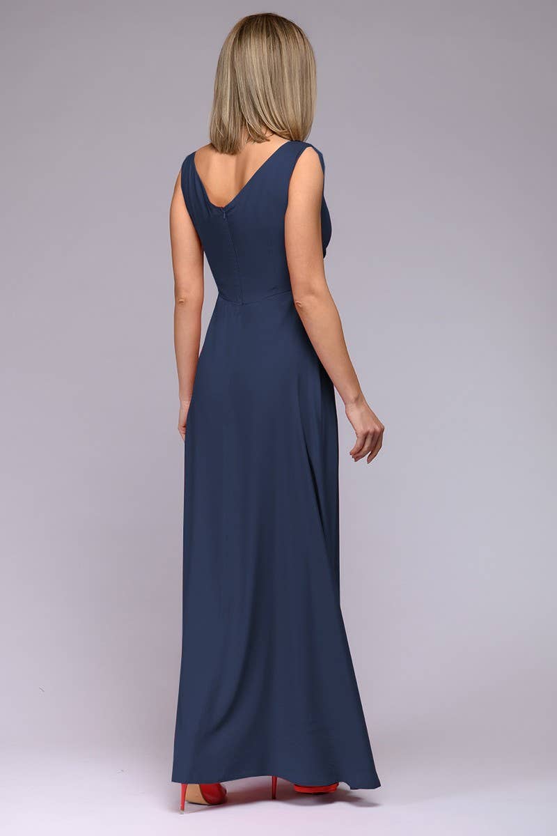 CWDMD5879_SLEEVELESS SOLID COLOR WAIST MAXI GOWN DRESS