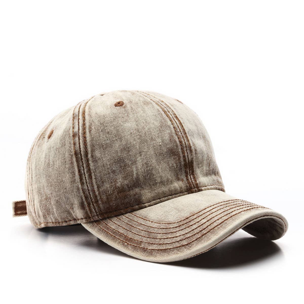 CWAH3211_WASHED DENIM SOLID COLOR SUN VISOR BASEBALL CAP