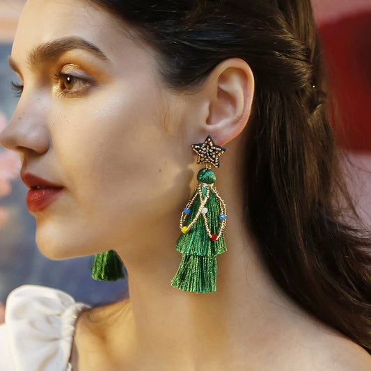 NEW LONG LIGHTWEIGHT HAND BRAIDED EARRINGS