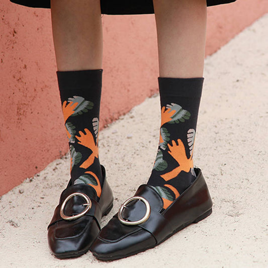 SUNFLOWER GRAPHIC FASHION COTTON SOCKS