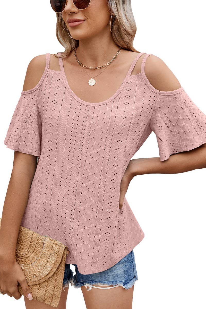 CWTTS1344_SUMMER SOLID COLOR V-NECK OFF-SHOULDER T-SHIRT