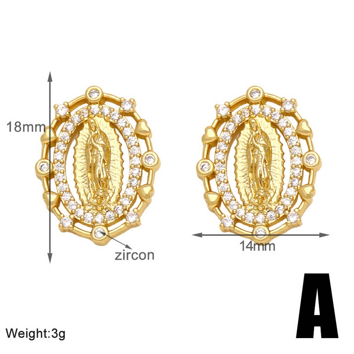 RETRO VIRGIN MARY EARRINGS