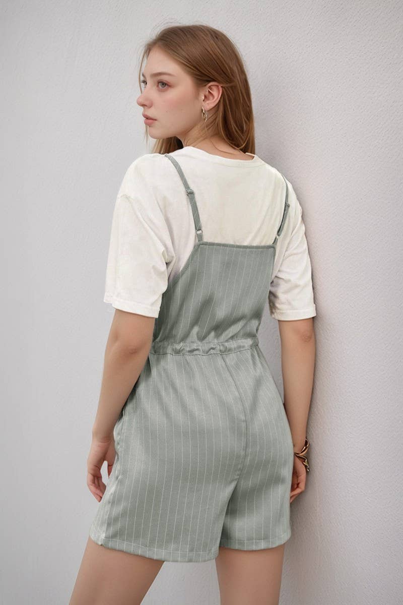 CWSJS1276_CASUAL LOOSE DRAWSTRING STRIPED OVERALLS JUMPSUIT